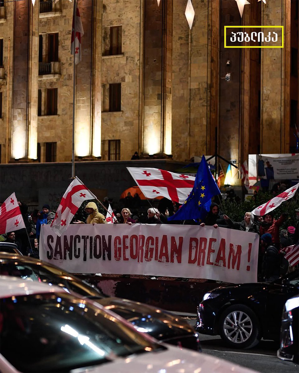 Mikiashvili_M's tweet photo. It takes 0 EU, American taxpayer money to a deal a huge, potentially fatal, blow to the Georgian Dream.

They fear targeted sanctions a lot.

Their system can still get disrupted — and justice still prevail through free and fair elections.

#TerrorinGeorgia #GeorgiaProtests https://t.co/MmUJP0aLSn