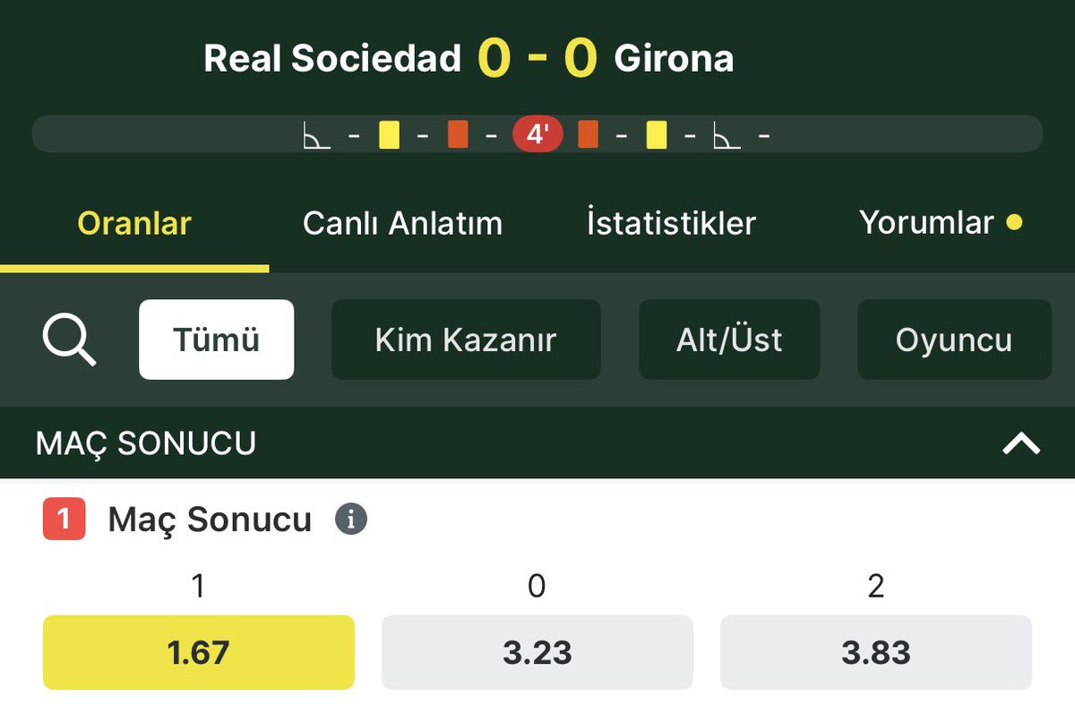 CANLI!

• Real Sociedad son dönemlerde formsuz olan Girona’yı konuk ediyor, bu mücadelede galip tarafın ev sahibi olacağını düşünüyorum.