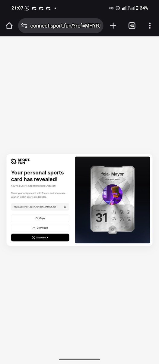 OmofelaM3303's tweet image. I am a Sports Capital Markets Enjoyoor, join me and get yours 👇🚀🙌
connect.sport.fun/?ref=XKH10KJW #sportfun