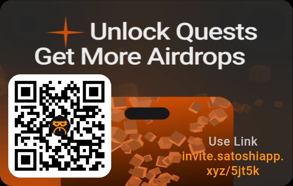 invite.satoshiapp.xyz/5jt5k 
Join me on Satoshi App, trusted by 16M+ users. Earn free tokens from top web3 projects. It's quick and easy to sign up. Let's grow our crypto portfolios together!