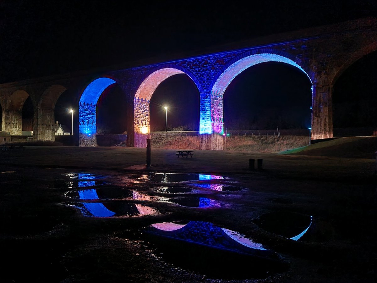 Cullen Viaduct Christmas Light Reflections