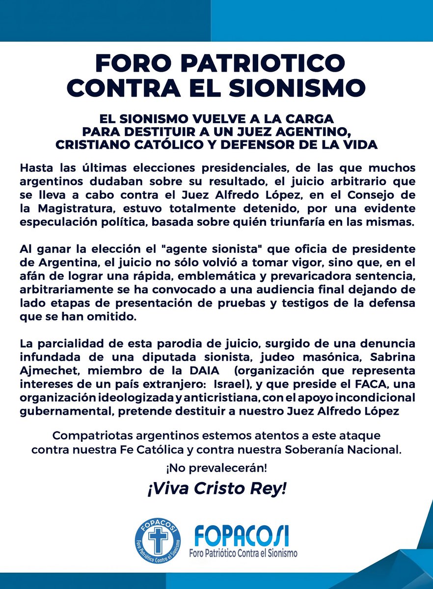 Foro Patriótico Contra el Sionismo tweet media