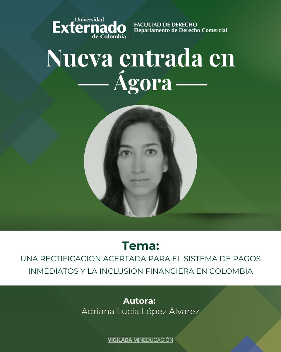 💳 Una rectificación clave para los pagos inmediatos y la inclusión financiera en Colombia

En su columna, Adriana López Álvarez analiza el proyecto de decreto que pretendía aplicar una retención del 1.5% a todos los pagos digitales.

🔗 Lee el análisis: agoramercatorum.uexternado.edu.co/una-rectificac…