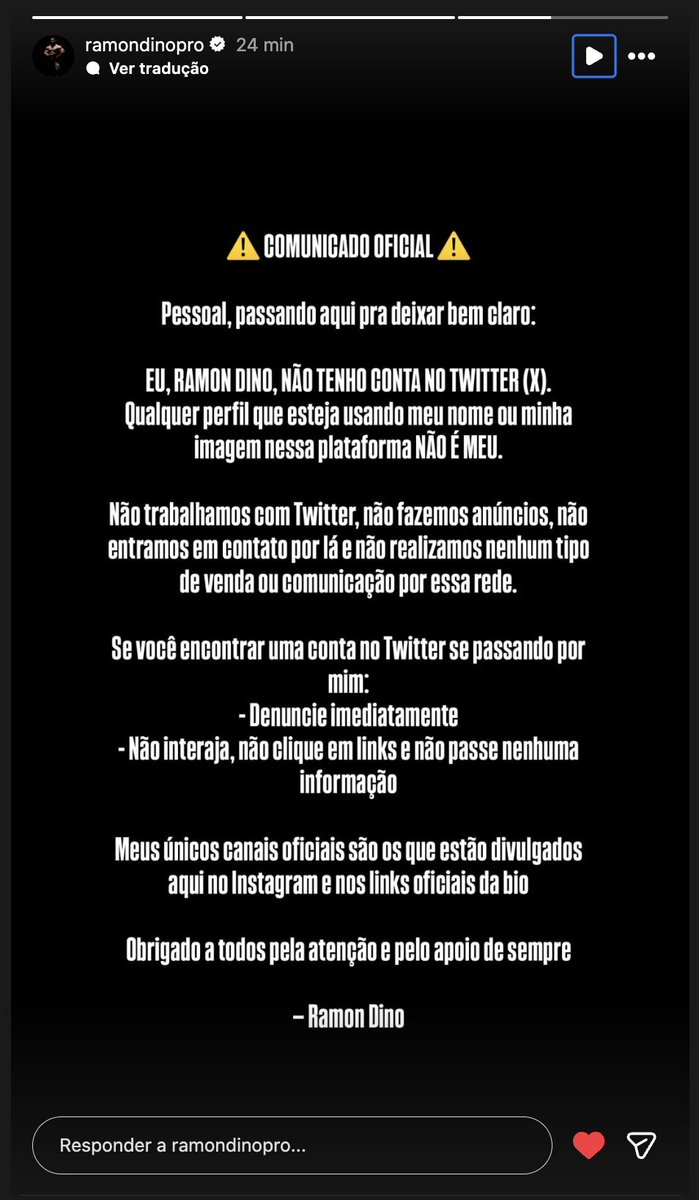 CortesMaromba_'s tweet image. O Ramon Dino acabou de postar isso no insta, essa suposta conta dele comentando em fotos suspeitas era de fato um fake. Cuidado