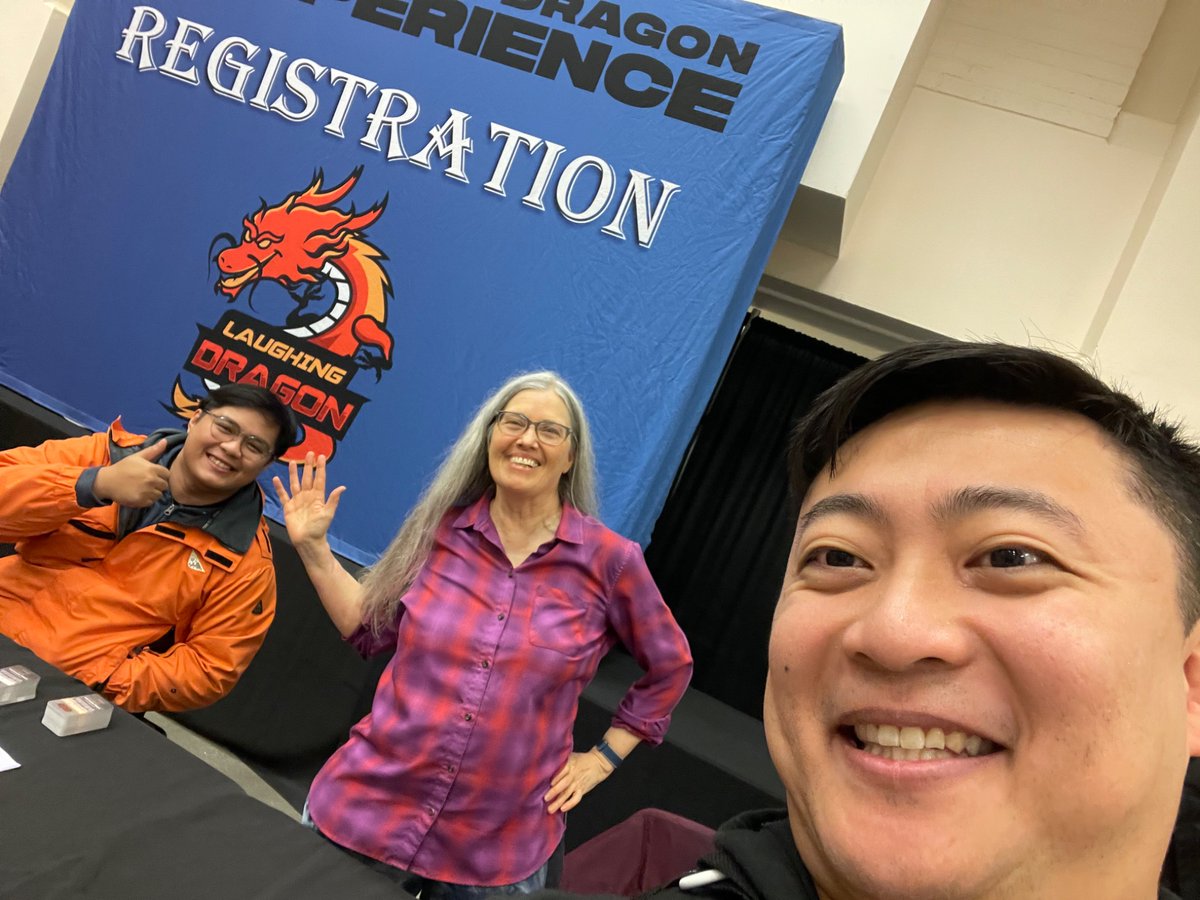 At Seattle!! I just want to highlight the lady in the middle is Lark, aka Michael Hamilton’s mom. She’ll be working this weekend, likely at the Registration booth. Be kind if you see her! (Be kind always haha)