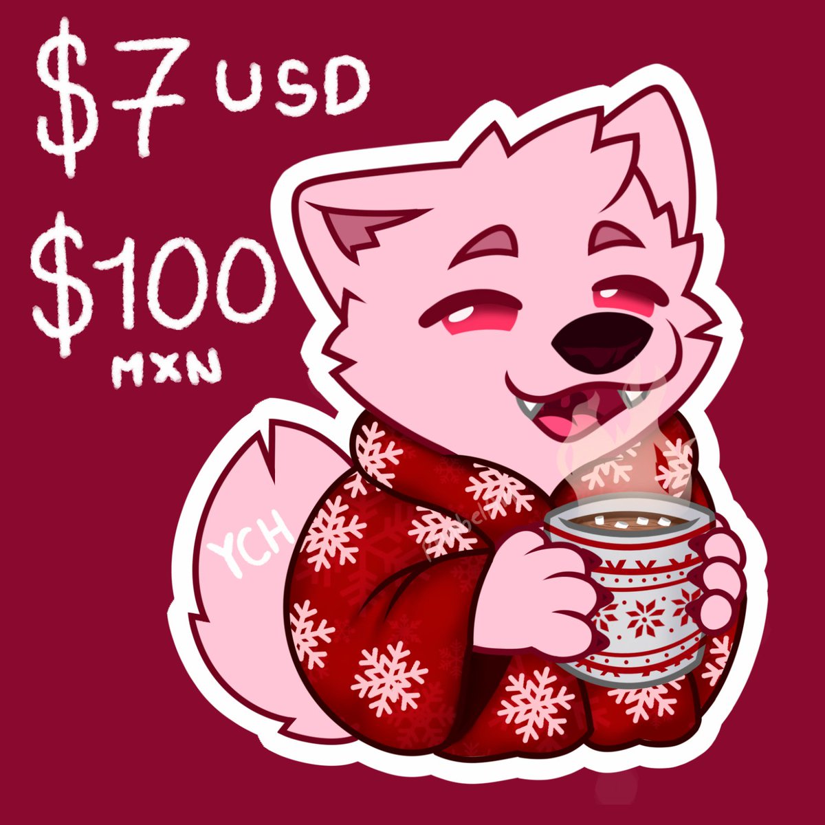 YCH NAVIDEÑO , $100PESOS MEXICANOS O $7  DOLARES , TRANFERENCIA O PAYPAL , PARA MAS INFORMACIÓN DM O TELEGRAM: ( PRIMBELART )

CHRISTMAS YCH, $100 MEXICAN PESOS OR $7 US DOLLARS, TRANSFER OR PAYPAL, FOR MORE INFORMATION DM OR TELEGRAM: (PRIMBELART )
#furrycommission #furryartist
