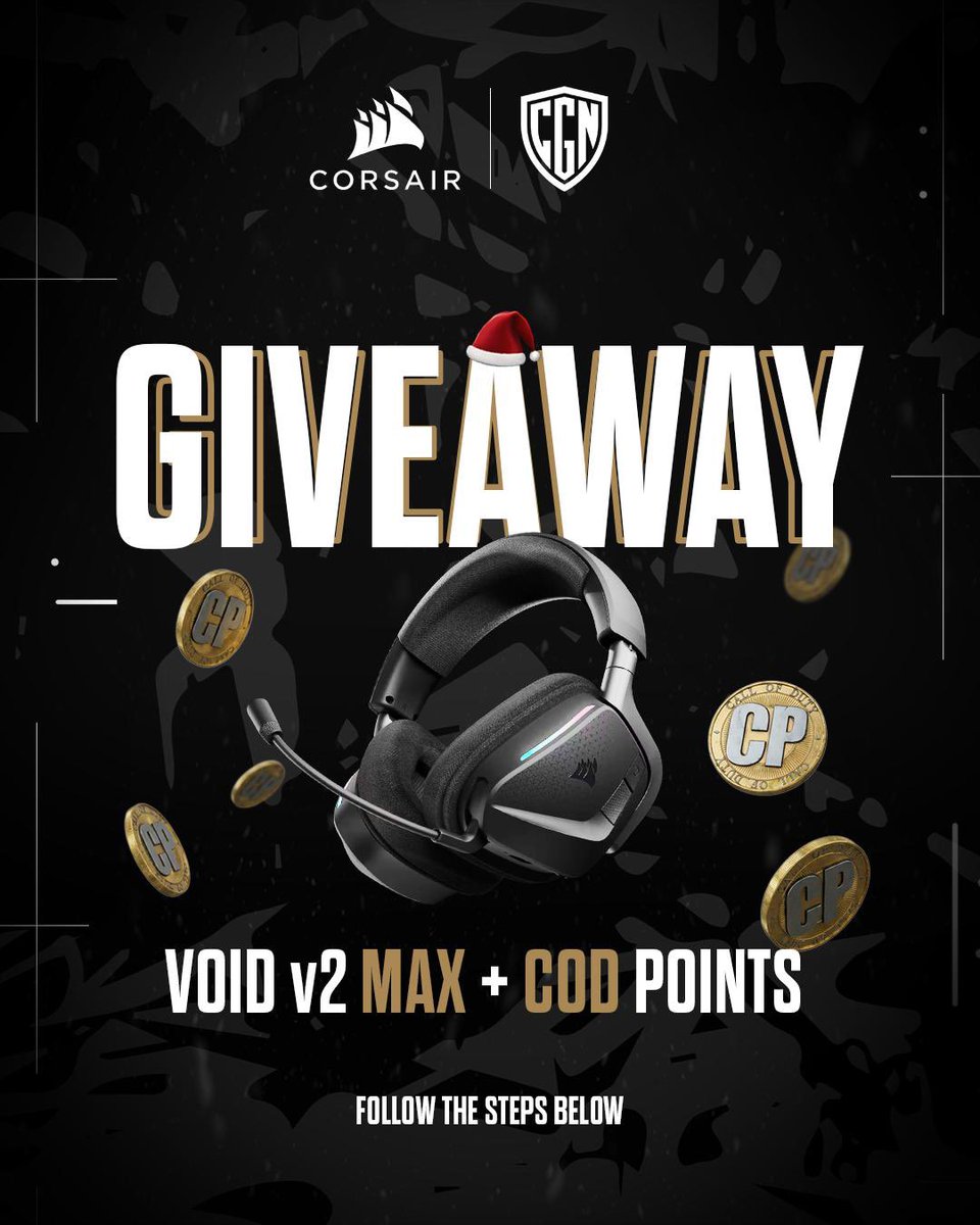 cgnesportsgg's tweet photo. CGN ADVENTSKALENDER 2025 - DAY 12 🤫

CORSAIR VOID V2 MAX + 5000 COD POINTS

Join now for your chance to win and level up your setup ✨

How to enter:
👉 Follow @cgnesportsgg, @ProErsiin & @CORSAIRDE 
👉 Like this post!
👉 Tag someone in the comments who would love to participate!

⏳ Entry closes December 19, 2025
📌 Get extra entries across our platforms (Instagram and Twitter)

Giveaway not sponsored or administered by X. Winner will be selected at random and contacted via DM from @cgnesportsgg