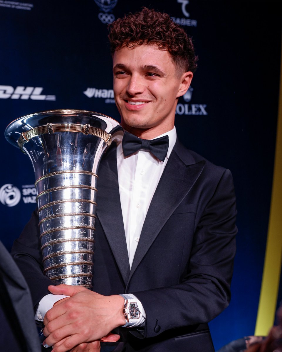 F1's tweet image. Lando Norris, you are a World Champion! 👏

Tonight, Lando picked up his Drivers' Championship trophy at the FIA Awards 💪

#F1 #Formula1