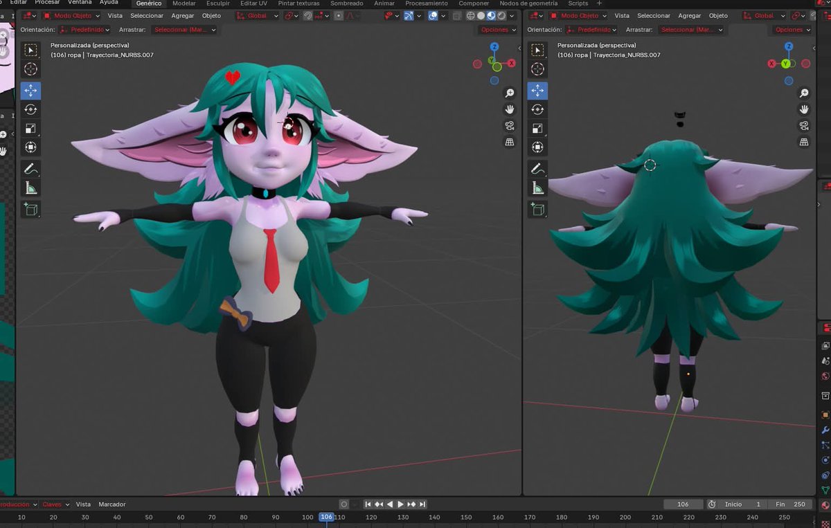 EroSam4VT's tweet image. Avanzando model 3d #blender