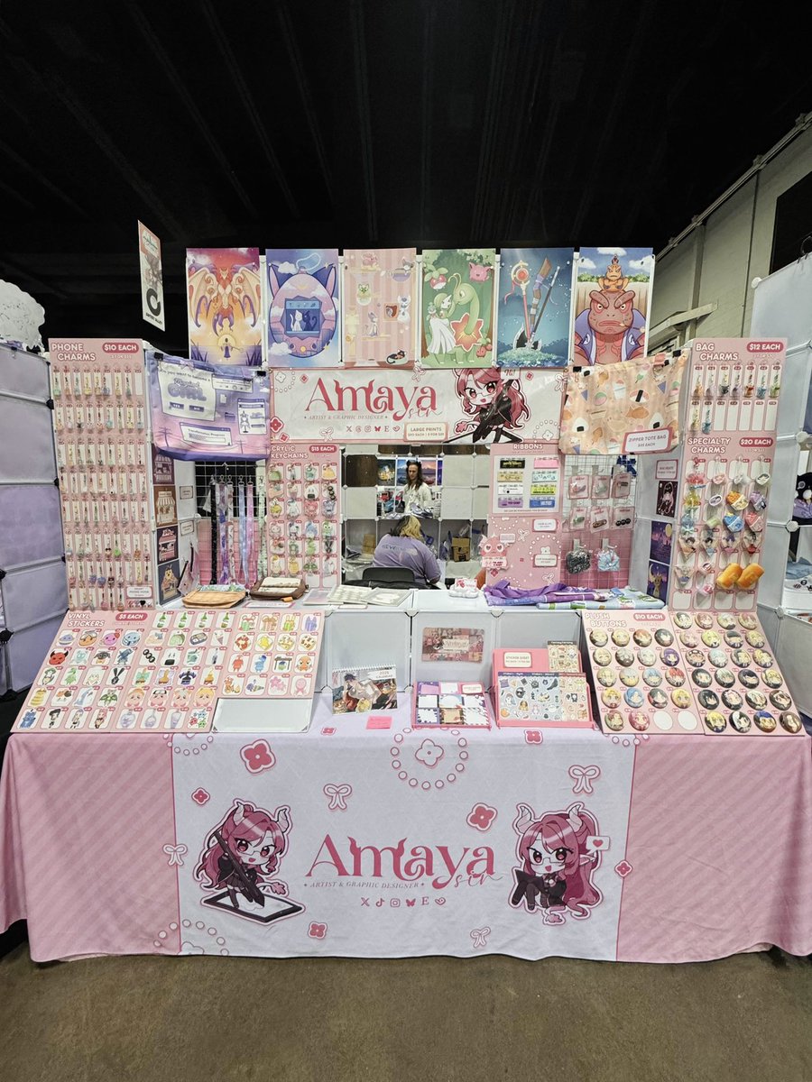 Our table at Anime Frontier this weekend! We are table P11~