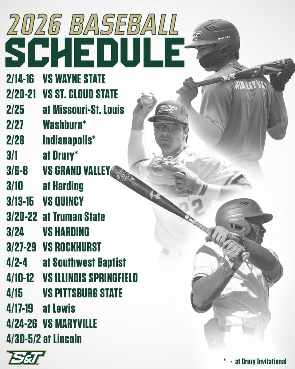 2026 MISSOURI S&amp;T BASEBALL SCHEDULE
#minerpride