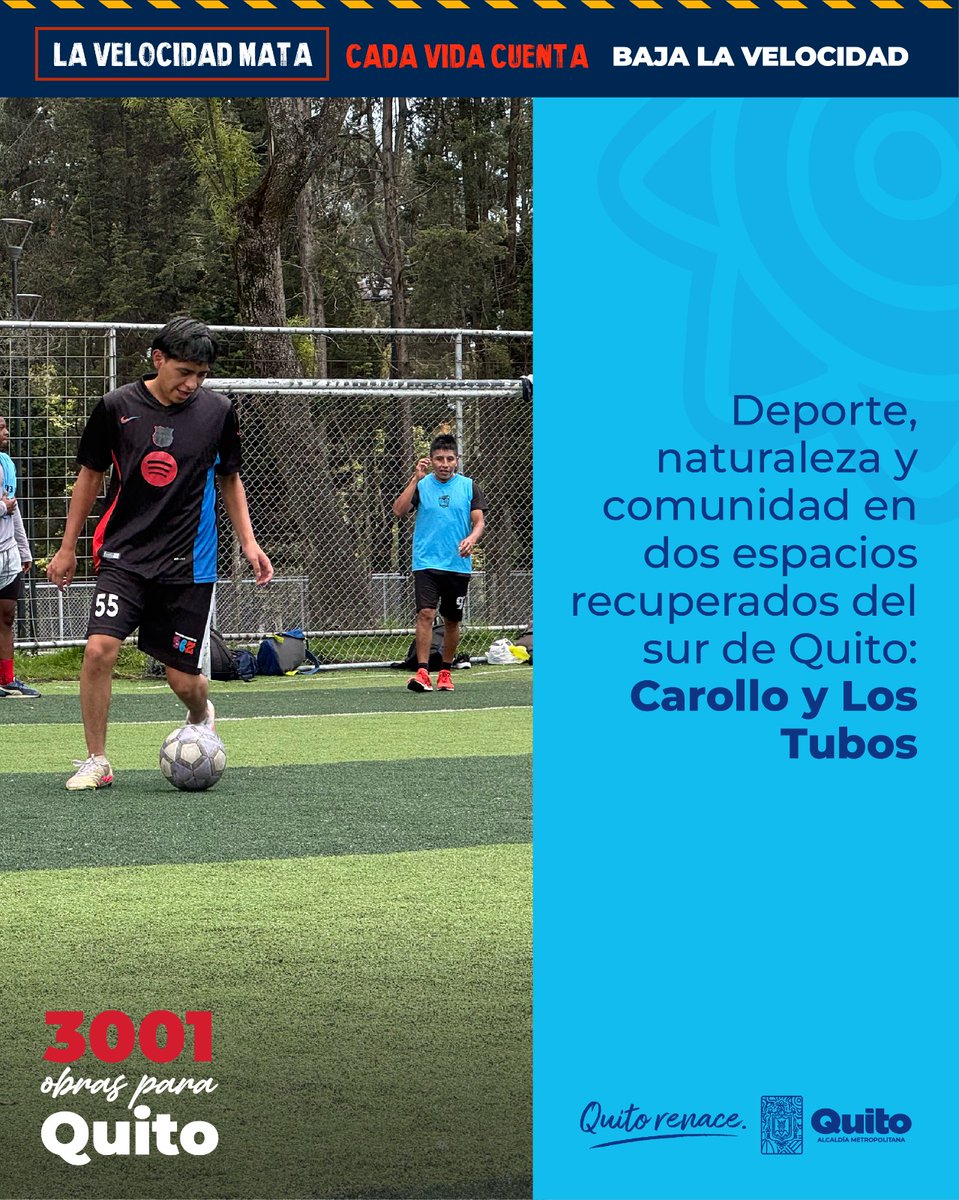 ObrasQuito's tweet photo. 🏅#QuitoConObras | En el parque #Carollo, renovar 24 canchas y una pista deportiva significa que miles de deportistas regresan a su espacio.
En #LosTubos, reactivar juegos, ciclovías y áreas verdes significa recuperar la alegría de cientos de familias.
Así renace el sur.
#QuitoRenace #QuitoNoSeDetiene