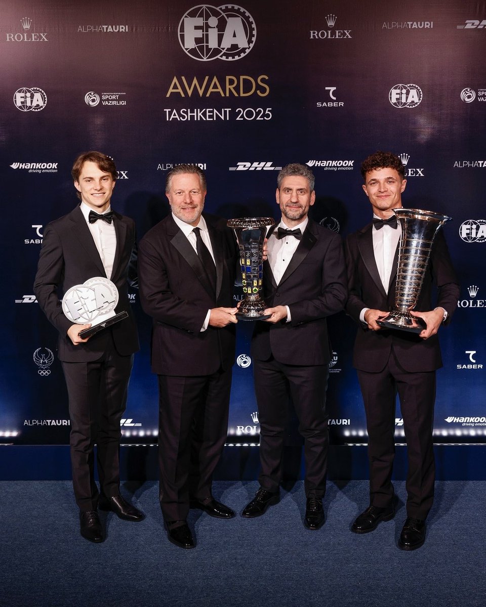 A mega evening together collecting our Constructors’ and Drivers’ trophies at the <a href="/fia/">FIA</a> Prize Giving 🧡🏆

#McLaren