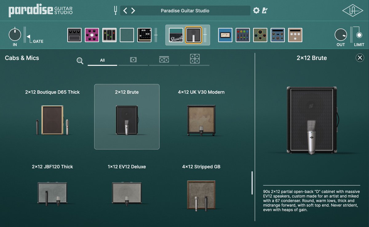 YSL_Pro's tweet image. Paradise Guitar Studio is @UAudio's first end-to-end virtual studio plug-in for guitar. With jaw-droppingly authentic amp emulations, classic mic and speaker pairings, and a rack full of studio and stompbox effects, you’ll get stunning tones in seconds.