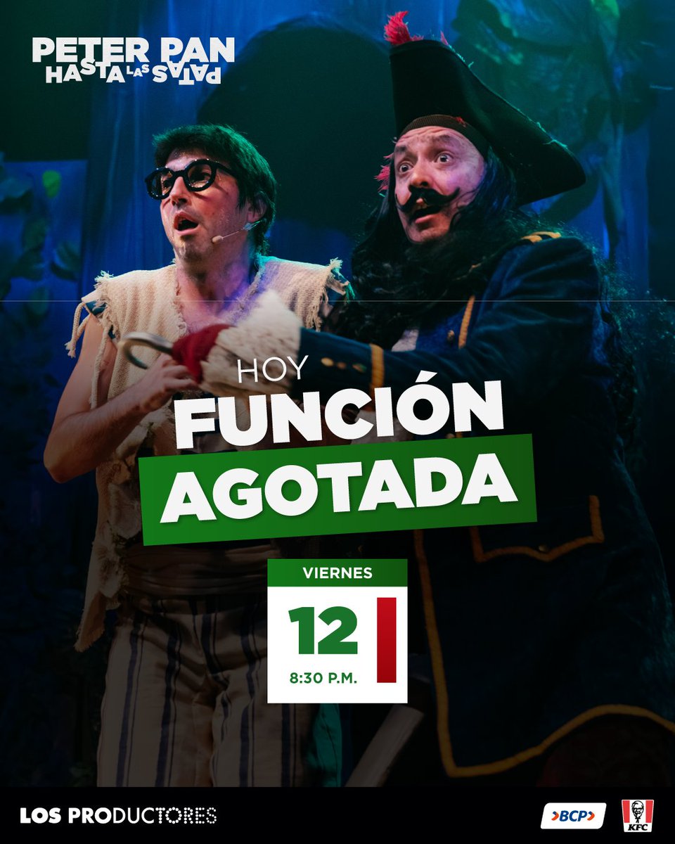 ❗️HOY TENEMOS SALA LLENA❗️ Empezamos el último fin de semana del 2025 de #PeterPanHastaLasPatas 🧚‍♀️ con función agotada 🤩

ABRIMOS NUEVAS FUNCIONES PARA ENERO 2026 🔥 🚨Compra tus entradas antes que se acaben🚨

*Apta para mayores de 14 años

📅 De jueves a domingo (sábado doble