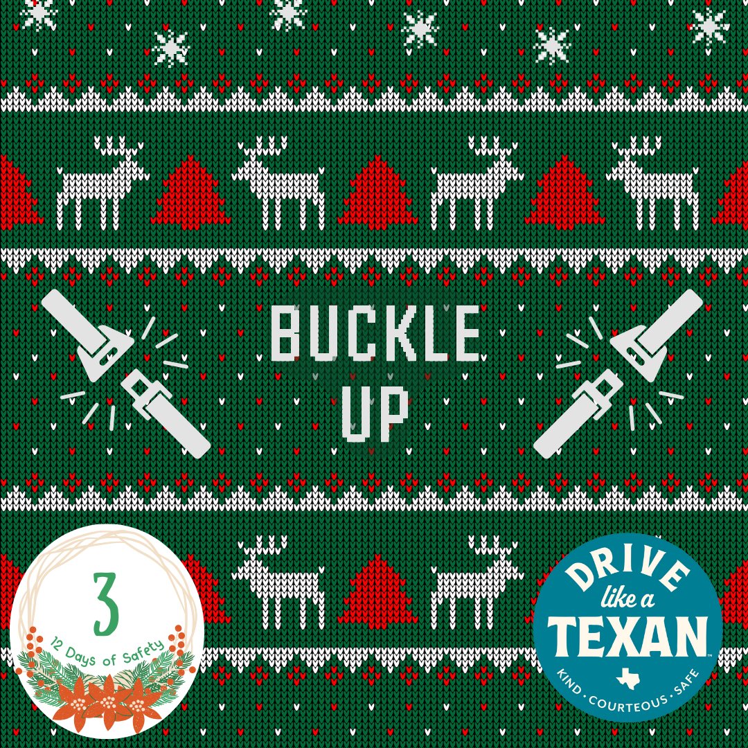 What's cozy and snug like a Christmas sweater? A seat belt! 
It's the most important holiday accessory, and it pairs well with driving like a Texan: kind, courteous and safe. 
#ClickItOrTicket #DriveLikeATexan
