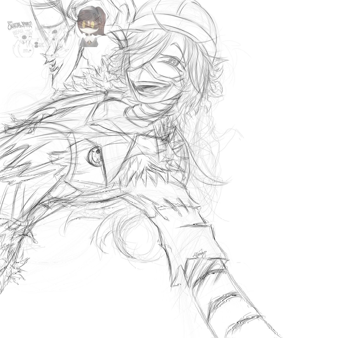 Kurbo_ses's tweet photo. Been kinda dead, but now that the shackles of college have lifted i can go back to drawing #WIP #Murderdrones #AliceMurderdrones #Alice https://t.co/aQoUePe9Lr