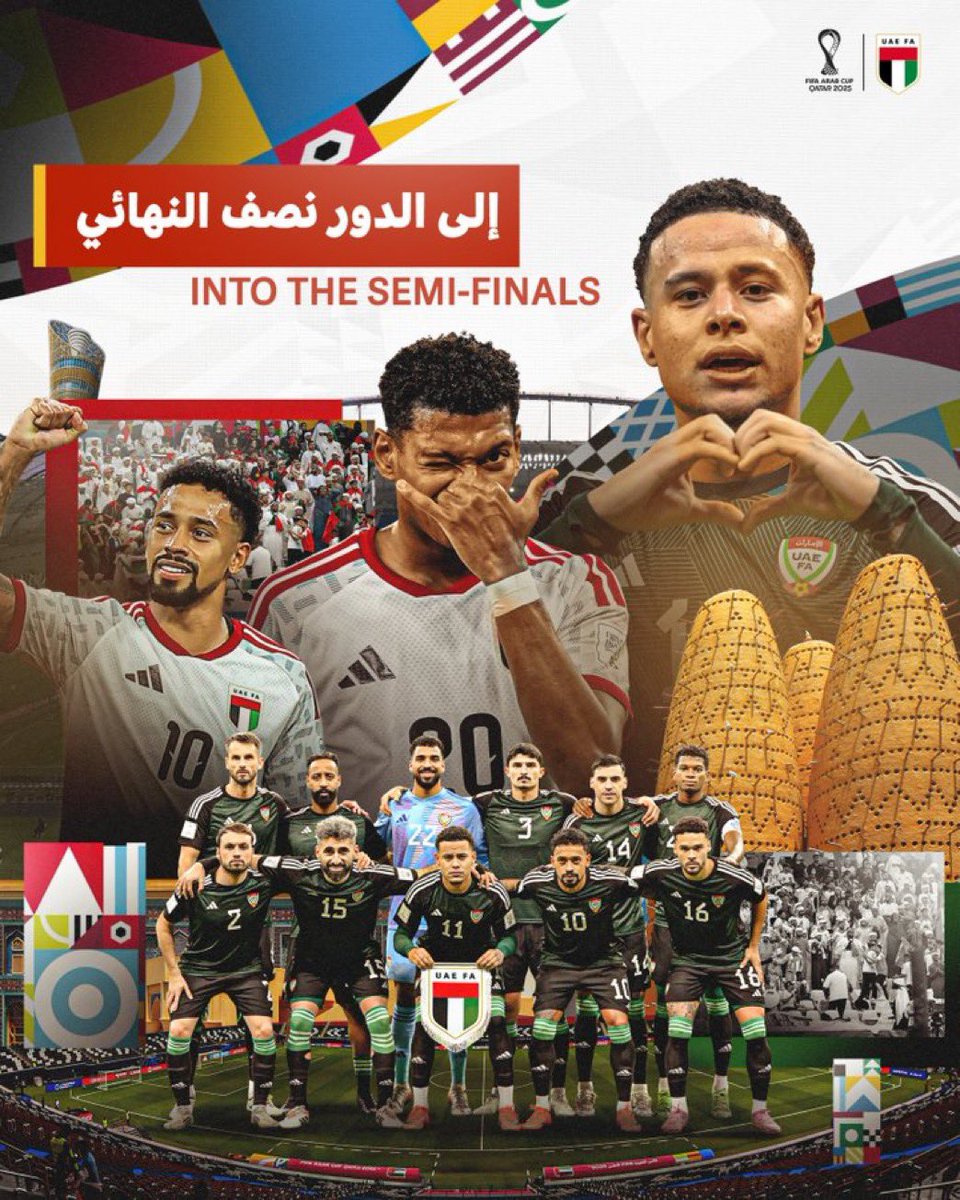 WalidFarouk73's tweet photo. الف مبرووووك لمنتخب الإمارات التأهل بجدارة إلى نصف نهائي كأس العرب لكرة القدم على حساب منتخب الجزائر حامل اللقب.. 
كل اللاعبين قدموا اداء بطوليا وحمد المقبالي حارس المرمى نجم المباراة بلا منازع .. وهاردلك لمنتخب الجزائر. https://t.co/SEx1JaoUfE