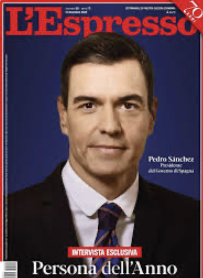 sueciasski's tweet photo. Pedro Sanchez hombre del año de L’ Espresso @espressonline
Presidente #corrupto
Su mujer #corrupta
Su hermano #corrupto
Su cuñado #corrupto
Su FGE #corrupto
Su gobierno #corrupto de #puteros #cocainomanos agresores #sexuales #MetooPSOE
Su partido #PsoeOrganizaciónCriminal https://t.co/HlBATGdVKw
