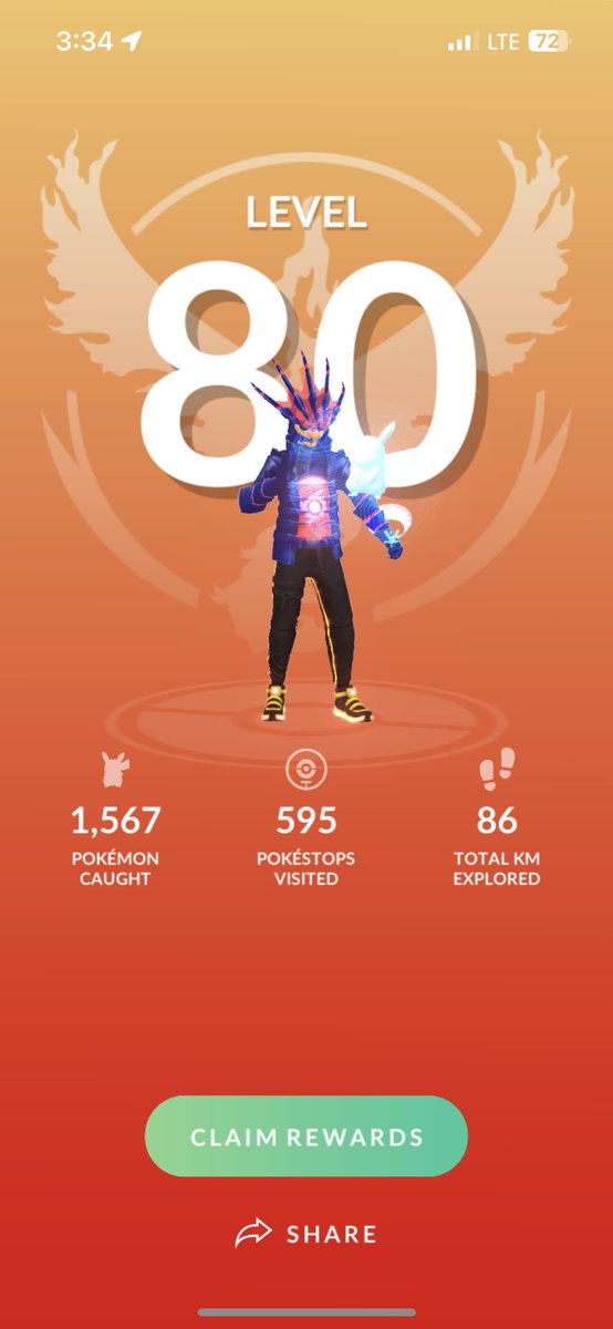 Level 80 in Pokémon Go!! 🥳🤩
#PokemonGo #PokemonGOfriends
