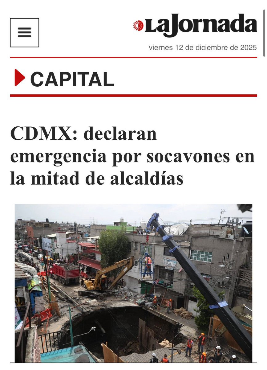 ¡Los gobiernos de Morena son brutos, cínicos y corruptos! Han convertido la Ciudad de México en un desastre total. Durante años ignoraron los socavones, las grietas, las inundaciones, los derrumbes y el sufrimiento del pueblo… ¿Y ahora salen con una declaratoria de emergencia