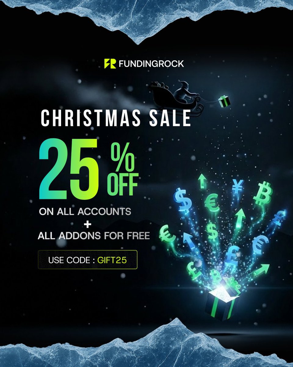 Christmas Alert! 🎁
We're offering 25% OFF all accounts plus all add-ons FREE!

✨ Express Payouts
✨ 1:50 on Commodities

Unlock more trading power this holiday season.
 <a href="/FundingRock/">FundingRock</a>