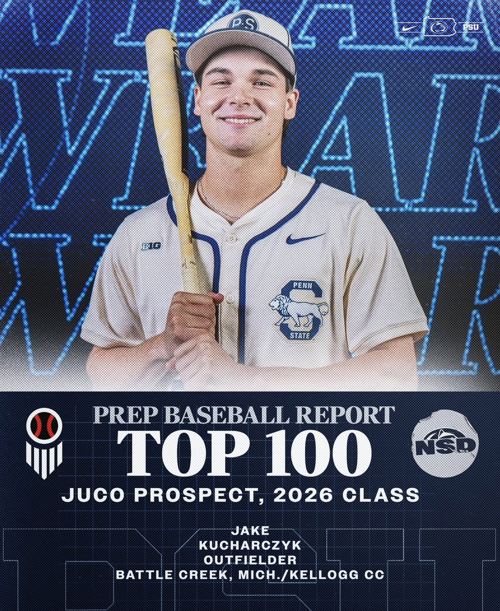PennStateBASE's tweet image. Signed one of @prepbaseball’s Top 100 JUCO prospects in the 2026 class!

@JacobKucha14627 

#WeAre