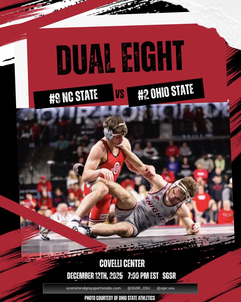 Big time matchup in the Covelli Center tonight as NC State and Ohio State meet in a top-10 showdown.

📍Covelli Center
⏰ 7:00 PM
📻 SGSR
🎙️ Aidan Fusner and Nathan Byrne

🔗 scarletandgraysportsradio.com