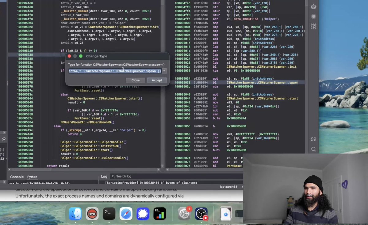 I learned a few interesting techniques seeing <a href="/L0Psec/">L0Psec</a> reversing the Predator Implant!

Like this fix of the high level representation in his disassembler.

Video: youtu.be/cReqadZqMJY?si…