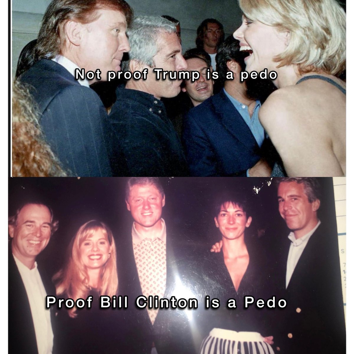 RetroAgent12's tweet image. I went through some of the photos released in the Epstein files. Shows Jeffrey Epstein with lots of people.. shows Trump a bunch of times with young girls end Epstein.

These photos by themselves, don’t prove anything… 

But this is MAGA logic: