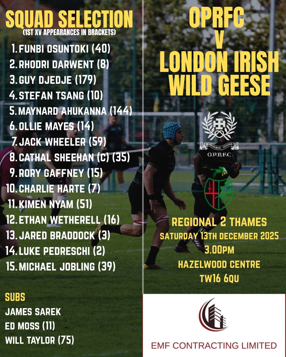 OPRFC's tweet image. 𝐓𝐞𝐚𝐦 𝐍𝐞𝐰𝐬

𝐎𝐏𝐑𝐅𝐂 𝐯 𝐋𝐨𝐧𝐝𝐨𝐧 𝐈𝐫𝐢𝐬𝐡 𝐖𝐢𝐥𝐝 𝐆𝐞𝐞𝐬𝐞

Here's how the Twisters line up for their visit to Hazelwood Centre to play London Irish Wild Geese!

Team news here :

tinyurl.com/2rcunj8u