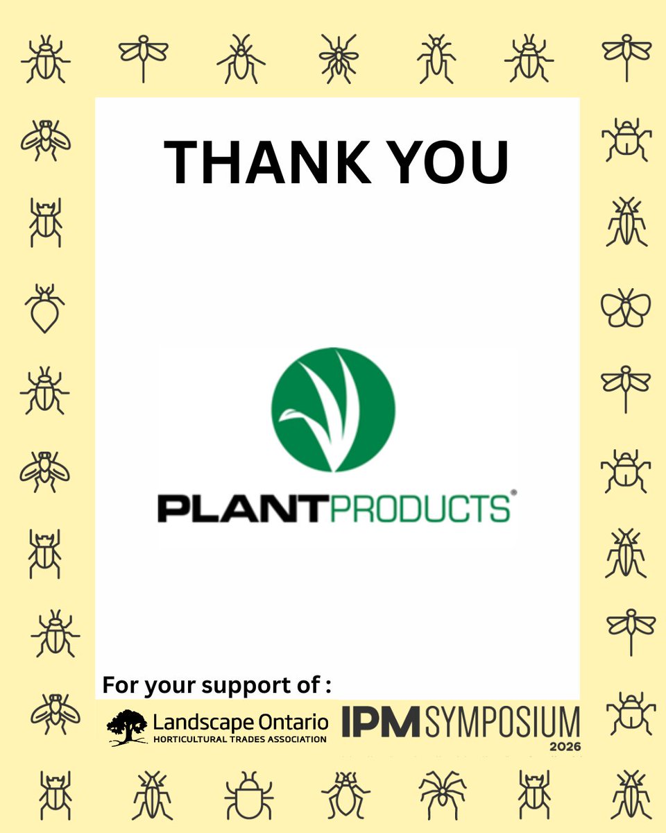 Thanks to Plant Products (<a href="/TurfPlantProd/">Plant Products Turf</a>) for becoming a Silver Sponsor of the virtual LO IPM Symposium 2026 (Jan 15)! Your support helps to make this event possible.  To find out more or register at: horttrades.com/ipm-symposium-…
#LandscapeOntario #GreenForLife #IPMSymposium