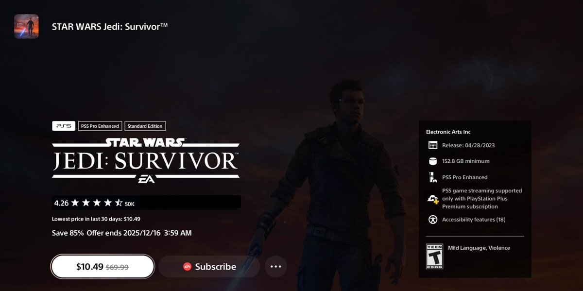 Mitchieanne22's tweet photo. If anyone’s been wanting to get this game now’s your chance! From $69.99 it’s at $10.49 at the PlayStation store. This offer ends on December 16, 2025 https://t.co/mqTilv6dYO