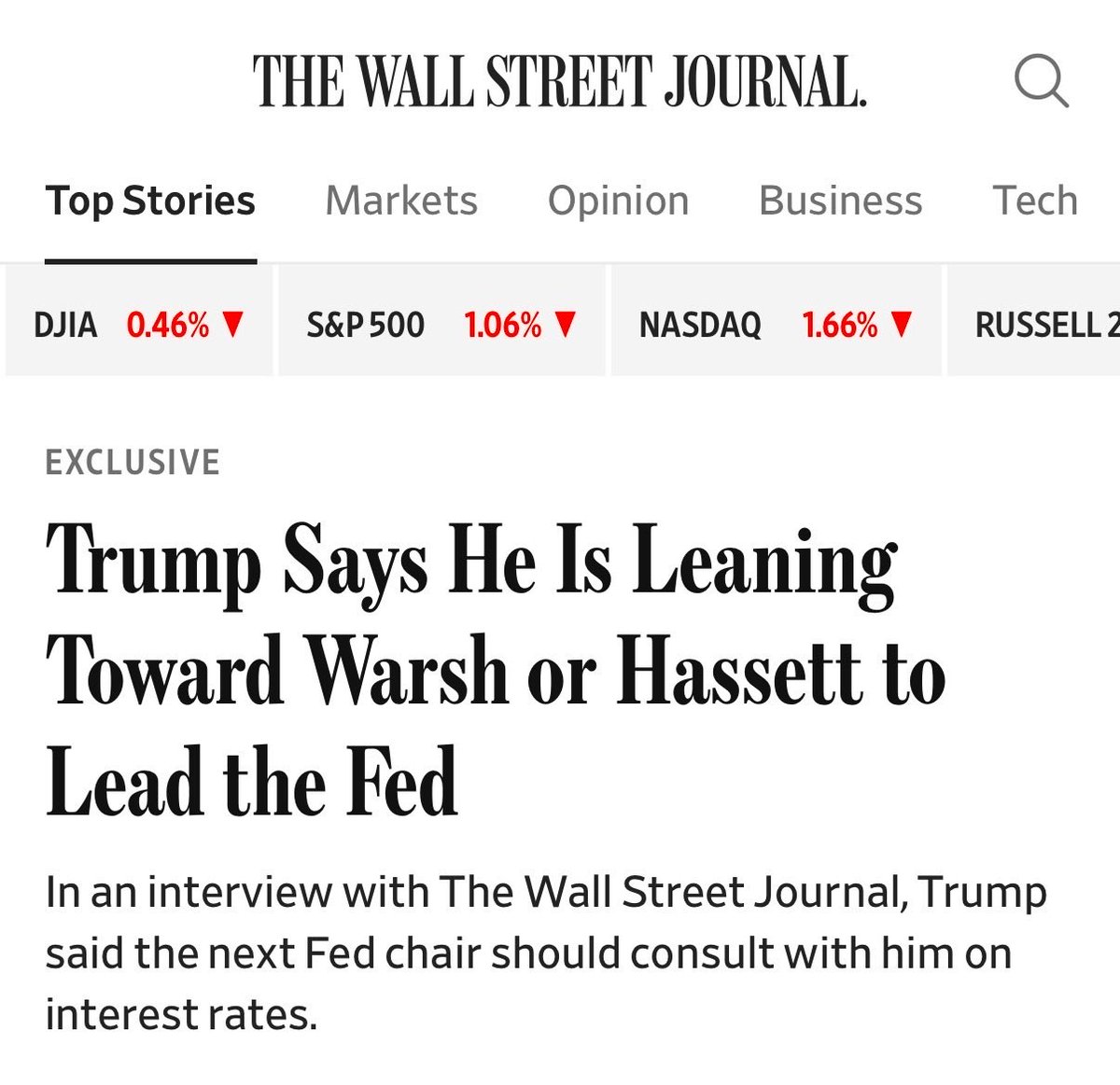 ☕BREW: Trump valuta Kevin Warsh e Kevin Hassett per la guida della Federal Reserve