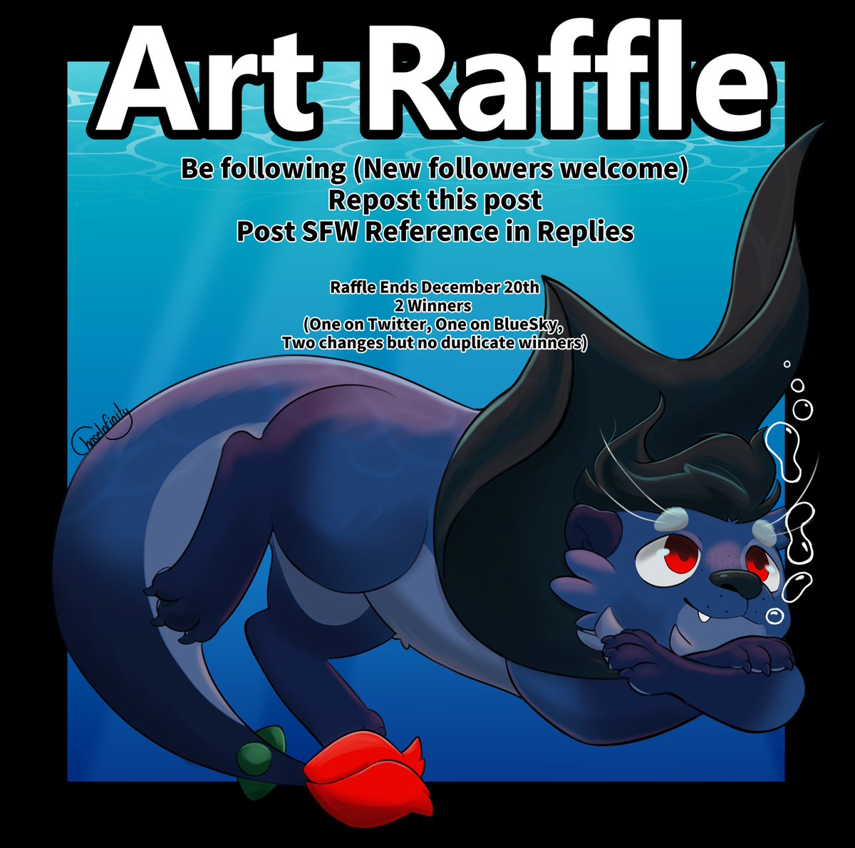 In the mood to draw more cute stuff, so let's celebrate the festive time with a Raffle to end off the year

To enter, follow, retweet, and post a SFW ref

This will be going on simultaneously with a raffle on the other side, so join there as well for another chance