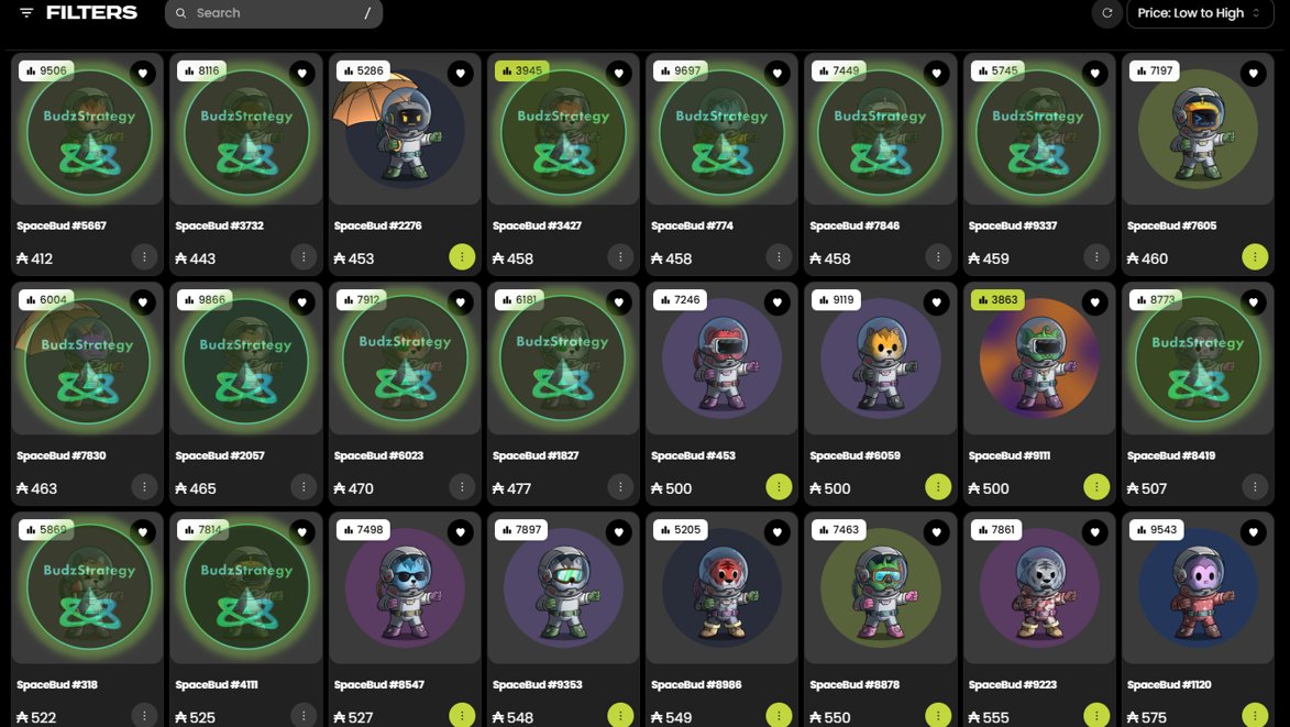 Current <a href="/spacebudznft/">SpaceBudz</a> floor on Wayup looks interesting if you apply the right filter
wayup.io/collection/452…