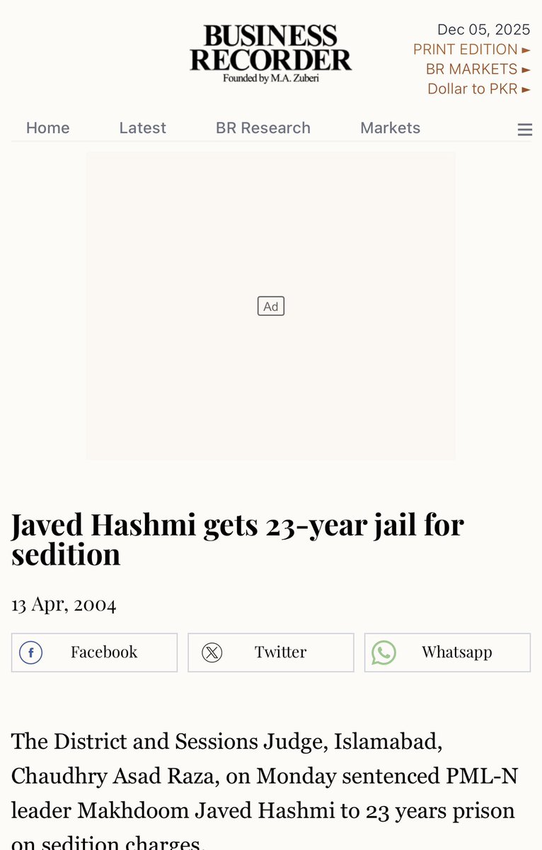 Javed Hashmi tweet media