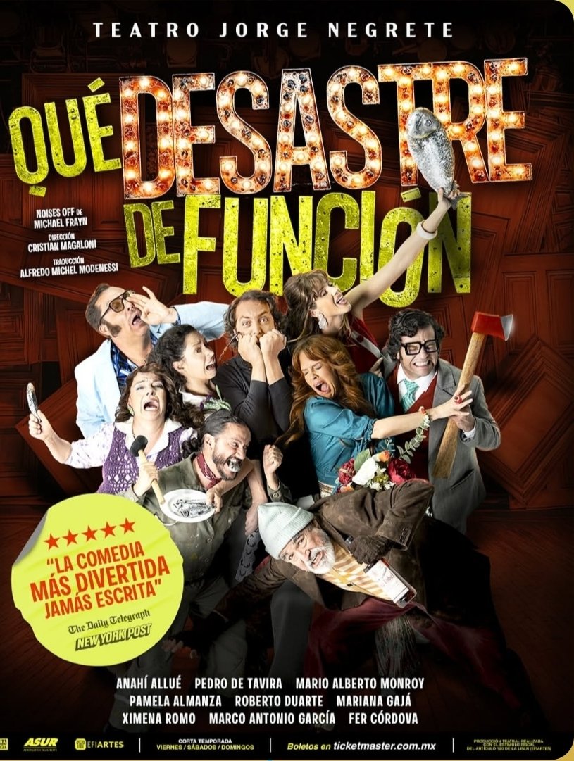 venalteatroMX's tweet photo. Tenemos pases dobles para que asistan a "Que Desastre De Función" HOY  8:30PM en el Teatro Jorge Negrete

Únicamente:

🌟Nombre completo
🌟Like y RT
🌟 Captura de Pantalla de que nos sigues en Facebook 👇🏾

https://t.co/77abXd2dwt

Y listo ya estás participando 🎭 https://t.co/KHZjtMtnlj