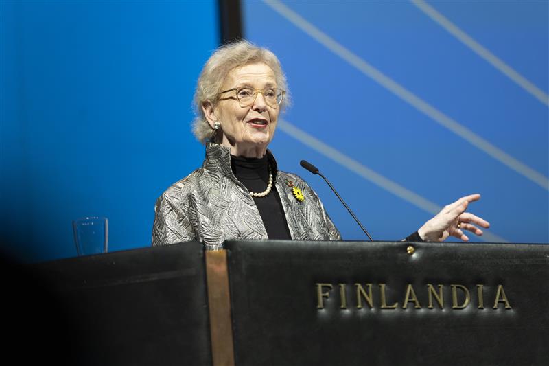 TheElders's tweet photo. “The principles underpinning CMI’s work are timeless: that lasting peace must be rooted in justice and human rights, and that the victims of conflict and atrocities must be at the heart of negotiations for a peaceful future.”  

On 3 December, Mary Robinson spoke at the 25th anniversary celebrations of CMI – Martti Ahtisaari Peace Foundation (@cmioffice)  in Helsinki, to honour the life, work and legacy of her fellow Elder.   Read her speech in full here via link replies  ⬇️