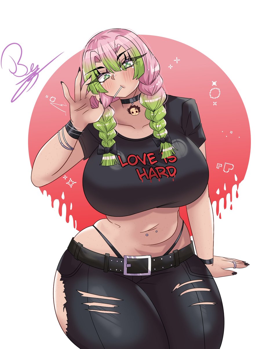 BenyiSenpai's tweet photo. New drawing finished commission of Mitsuri rocktars from Kimetsu no yaiba 👺👹🖤🍻
 #commissionopen #waifu #genshinimpactfanart #oc #otaku #hoyoverse #ZenlessZoneZero #zzzerofanart #Vtuber #Miku #memes #GenshinImpact #art #DDLC #vocaloid #NIKKEfanart #kimetsunoyaiba https://t.co/WTG2slXtXo