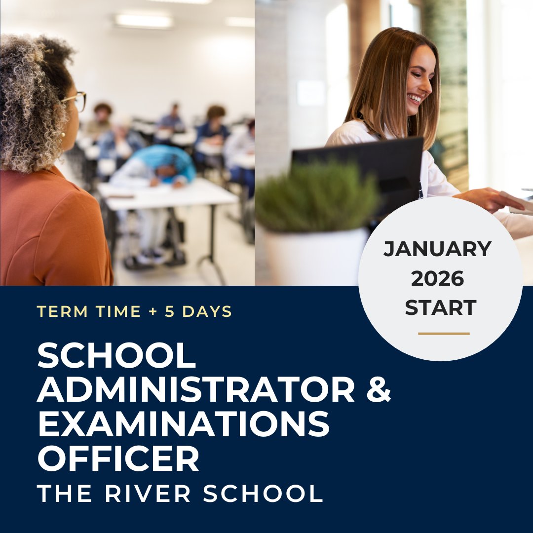 We have updated our School Administrator &amp; Examinations Officer vacancy!

riverschool.co.uk/staff-vacancies
 
The deadline for applications is Monday 15th December.