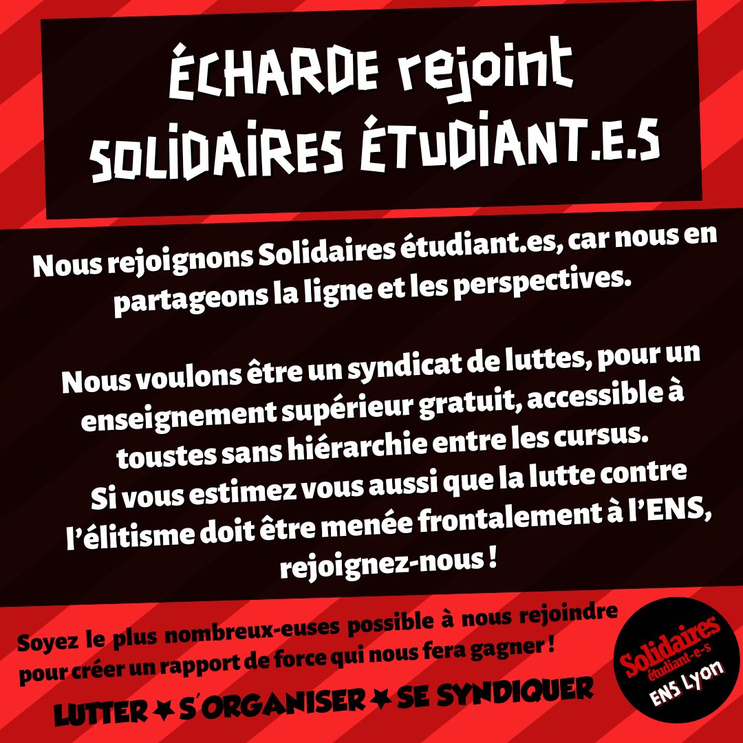 Solidaires Étudiant-e-s ENS de Lyon tweet media