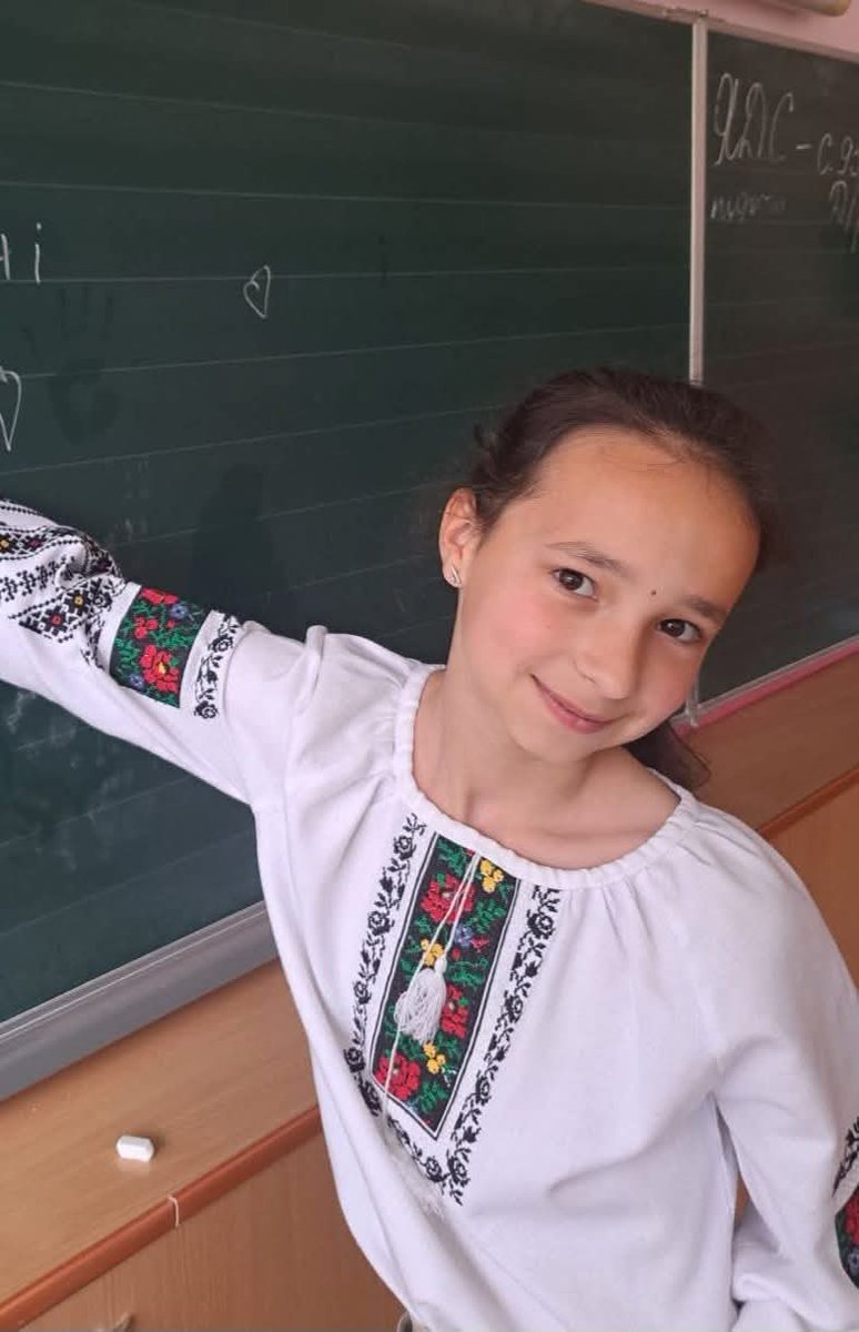 Twelve-year-old Adriana Unolt died in hospital after suffering critical injuries in the 19 November Russian missile strike on residential buildings in Ternopil. The attack also killed her mother. 

Adriana, a 7th-grade student, sustained severe wounds in the strike and, despite