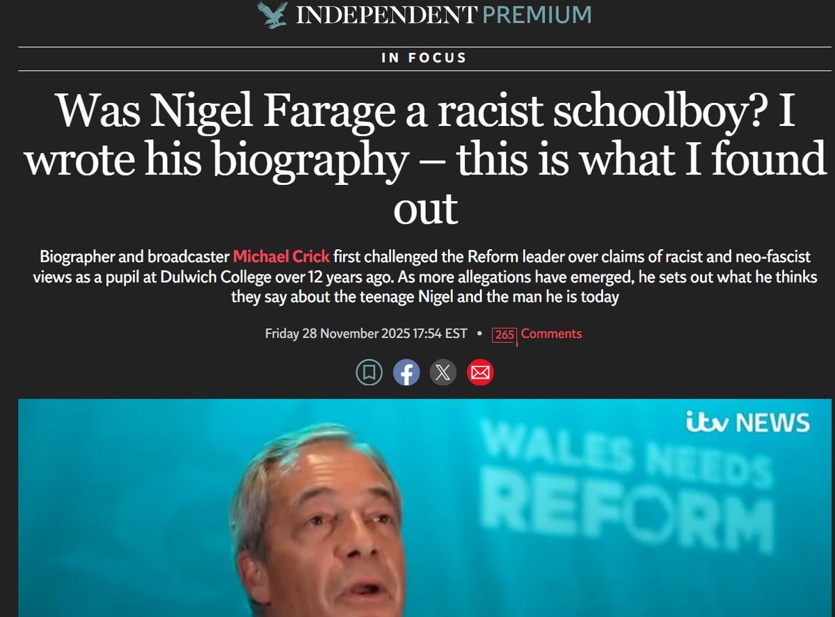 <a href="/Nigel_Farage/">Nigel Farage MP</a> What has the BBC got to do with your racism and antisemitism?
And it is holocaust survivors asking you to apologise not the BBC 
Oh that this is not something that has just appeared 
Micheal Crick called your racism and antisemitism out over a decade ago