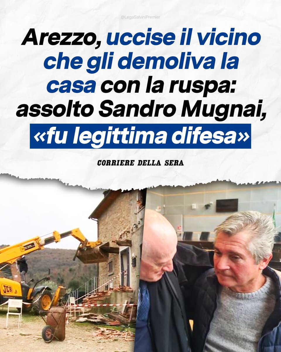 La difesa è sempre legittima! Anche in questo caso, grazie a una legge fortemente voluta e approvata dalla Lega, una persona perbene che ha difeso se stesso e la sua famiglia non andrà in carcere. Bene così! 👏🏻
