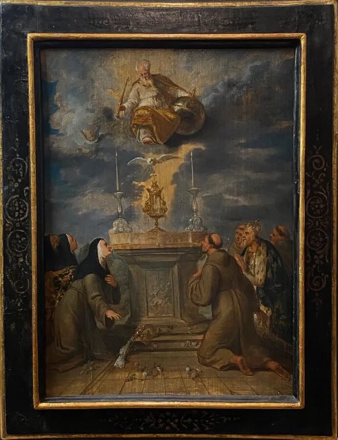 Algo parecido sucede con esta soberbia pintura. Subió de 80 € a 15.000 € en 2023 en Roma, donde se vendió como obra italiana anónima,  y ahora reaparece en París, bellísimamente restaurada y atribuida a Theodore van Thulden, y se remata en solo 5.000 €. El mercado del arte….