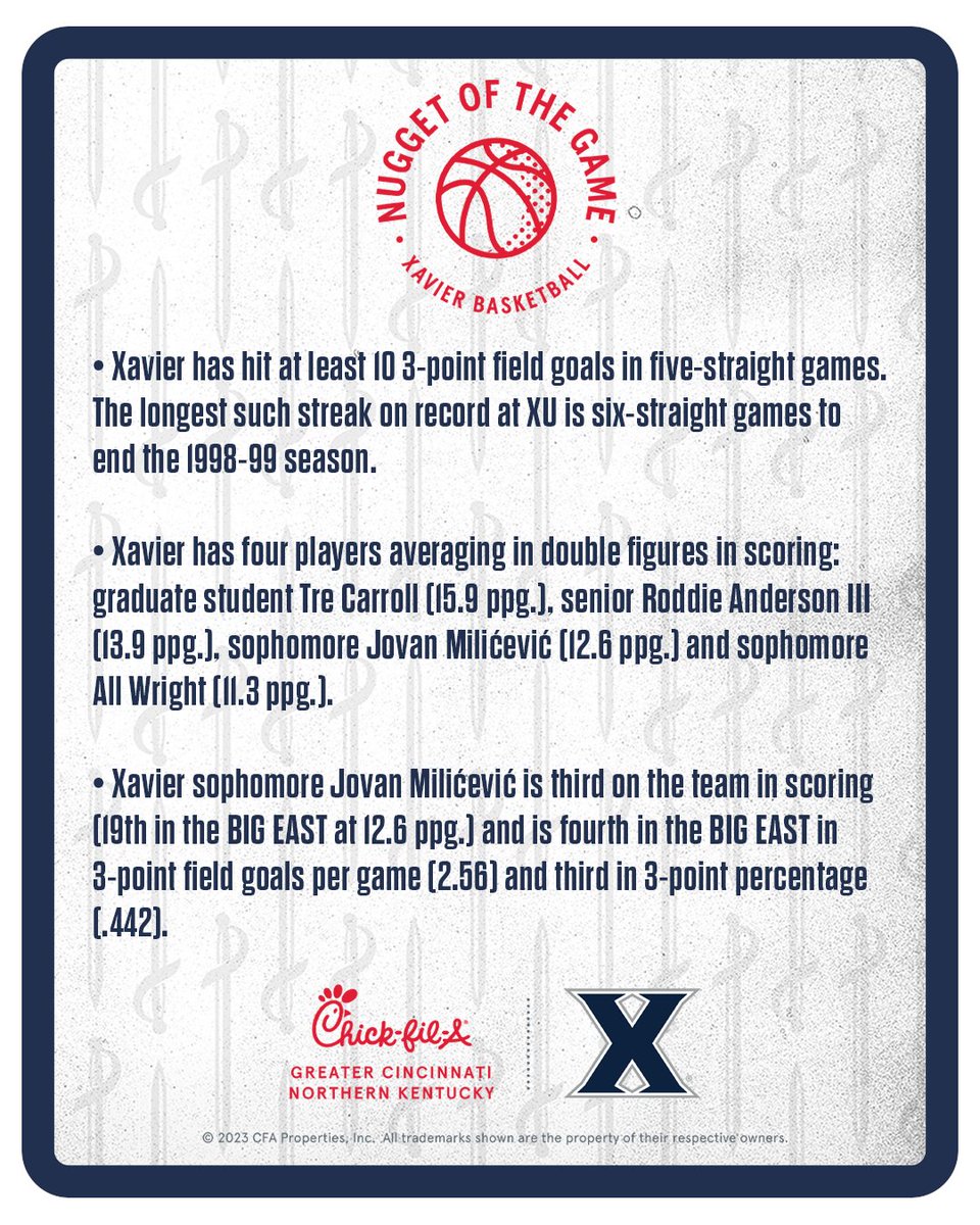 Xavier Gameday tweet media