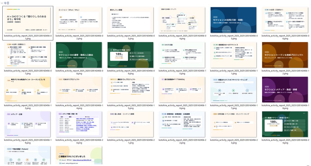 地域おこし協力隊として、自分のこれまでの活動を整理中。

まずは試しにスライド化した結果、26スライドになってしまったので、整理失敗(笑)
多すぎてダメだ😇

折りたたんだりできる、マインドマップがやはり適しているように思った。

また空いた時間に続きやろう。