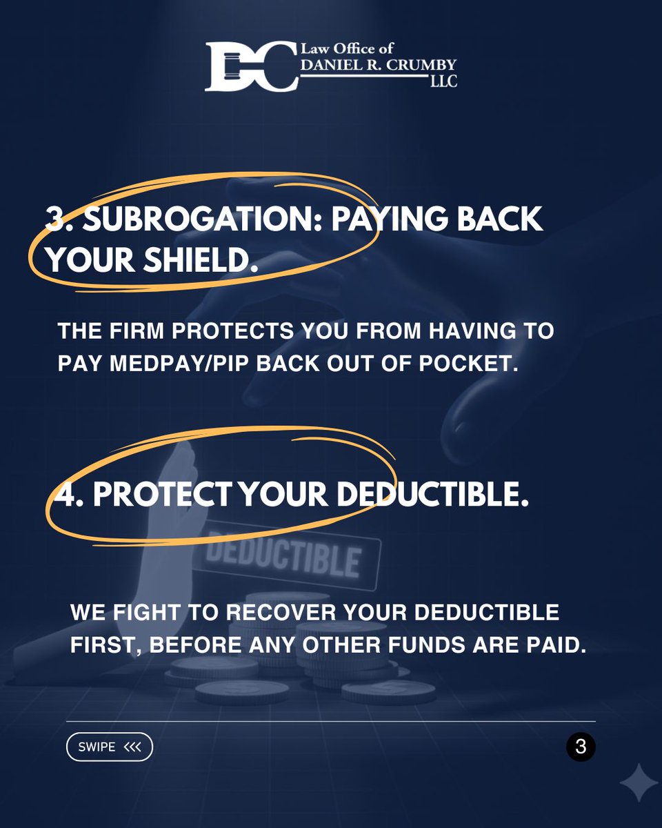 crumbylaw's tweet image. WHO PAYS? PIP, MEDPAY, LIABILITY. 
Confusing your policies costs you money after a crash. We break down the 3 key payers, so you keep your funds. Don't fight blind. 🛡️

Call us at 404-439-9229

#DanielCrumby #CrumbyLaw #InsuranceCoverage #PersonalInjuryLawyer #injurylawyer