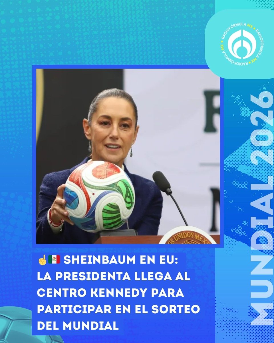 🇺🇸 SHEINBAUM EN WASHINGTON PARA SORTEO MUNDIAL Y REUNIÓN CLAVE

La presidenta Claudia Sheinbaum llegó al Centro Kennedy en Washington DC para una jornada de alta diplomacia y deporte.

⚽ EN EL SORTEO: Sheinbaum llegó acompañada por el titular de la FIFA, Gianni Infantino, para